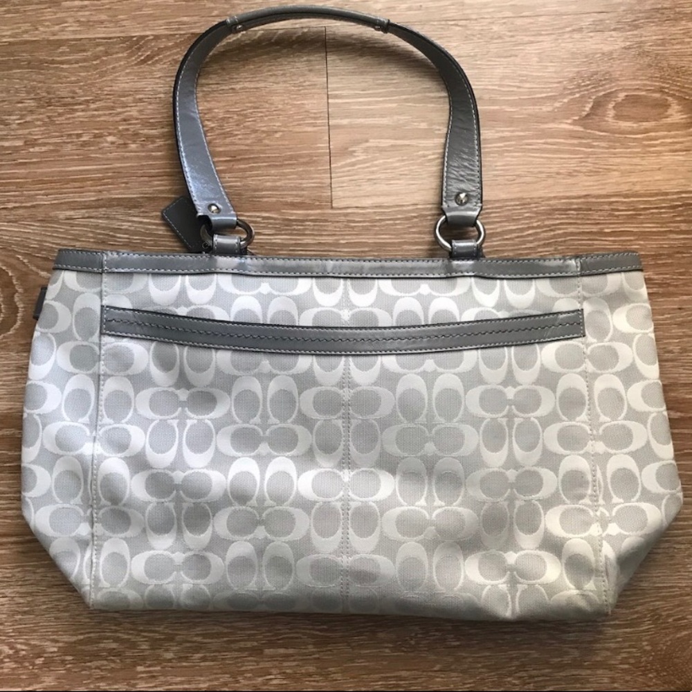 COACH Silver Grey Tote - Picture 2 of 3